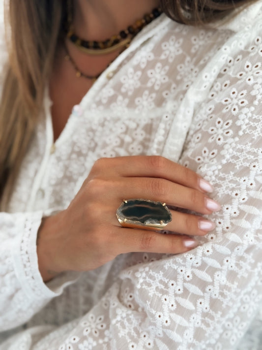 La Bague Agate Noire - Exception